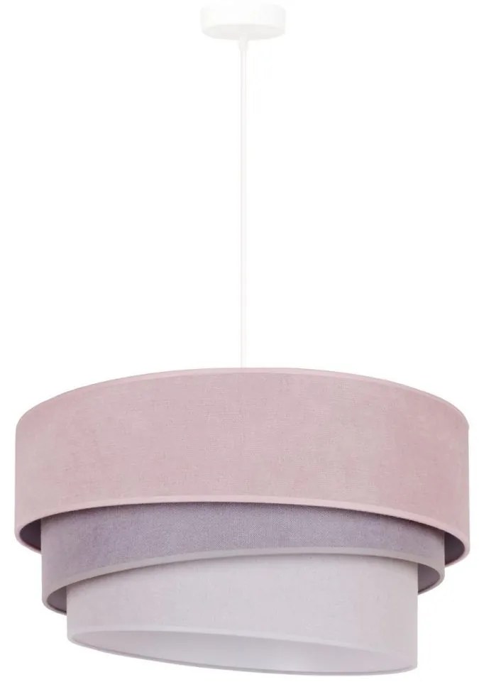 Duolla - Lampadario a sospensione con filo TRIO 1xE27/15W/230V rosa/grigio/bianco