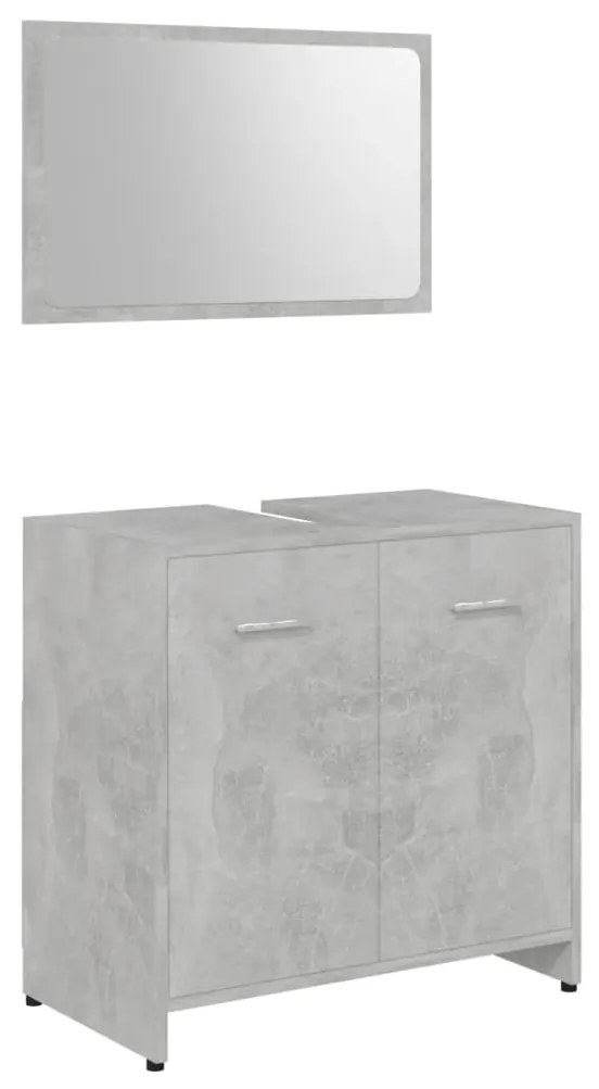 Set mobili da bagno grigio cemento in legno multistrato