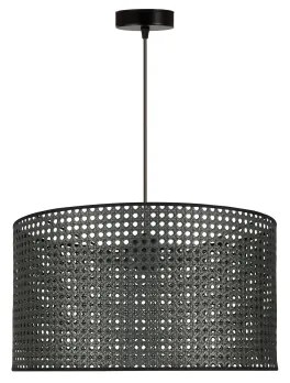 Duolla - Lampadario a sospensione con filo ROLLER RATTAN 1xE27/15W/230V diametro 45 cm nero