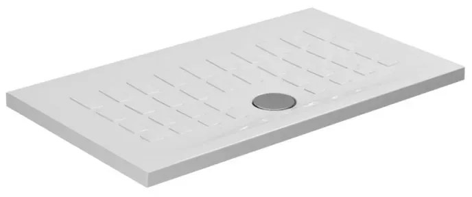 Piatto doccia 70x120 H 4 rettangolare in ceramica bianca con antiscivolo Cube