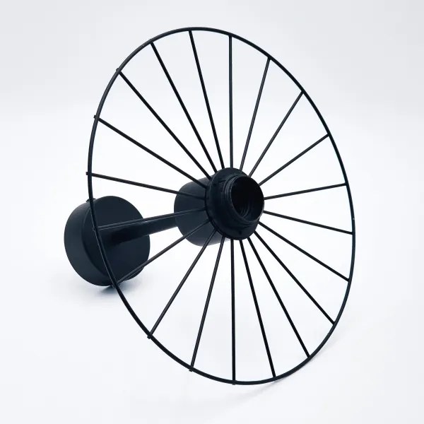 Lampadario a sospensione con supporto rigido MONTANA 1xE27/15W/230V diametro 30 cm nero