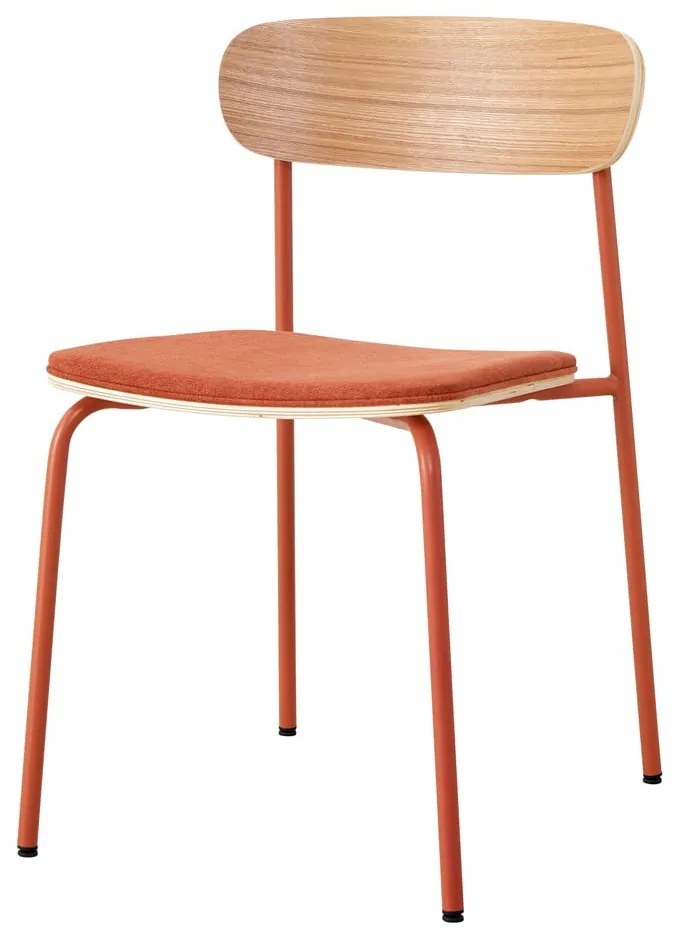 Set di 2 sedie da pranzo in colore rosso-naturale Adriana - Marckeric