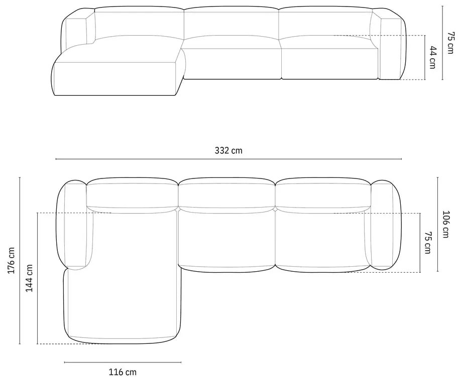Divano angolare componibile blu scuro (con penisola a sinistra/con chaise lounge) con rivestimento in velluto Martina – Micadoni
