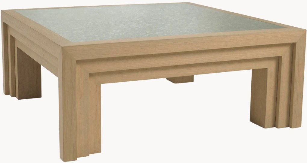 Tavolino da salotto in legno con piano in vetro Metropolitan