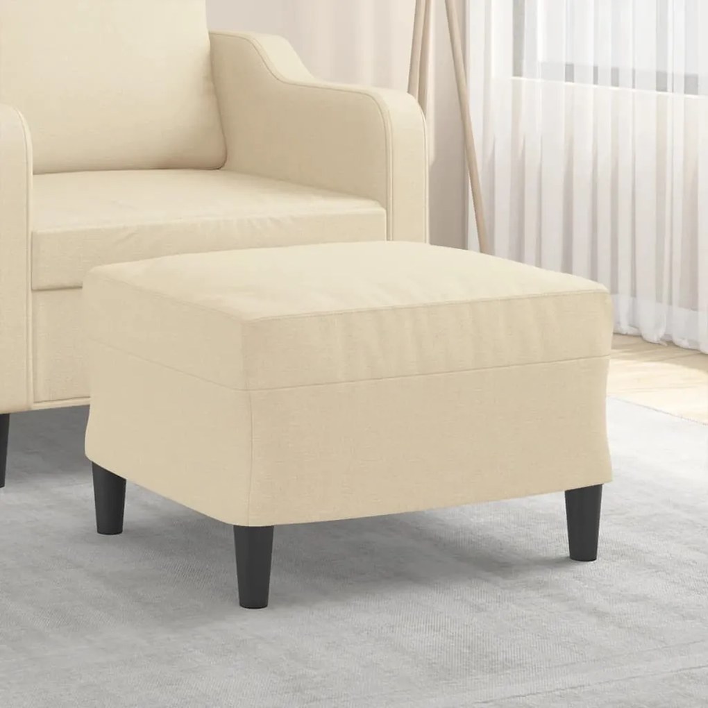 Poggiapiedi Crema 60x50x41 Cm İn Tessuto /
