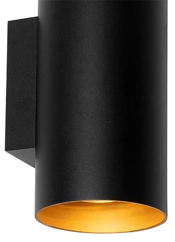Lampada da parete intelligente nera con oro 2 luci incl. Wifi GU10 - Sab