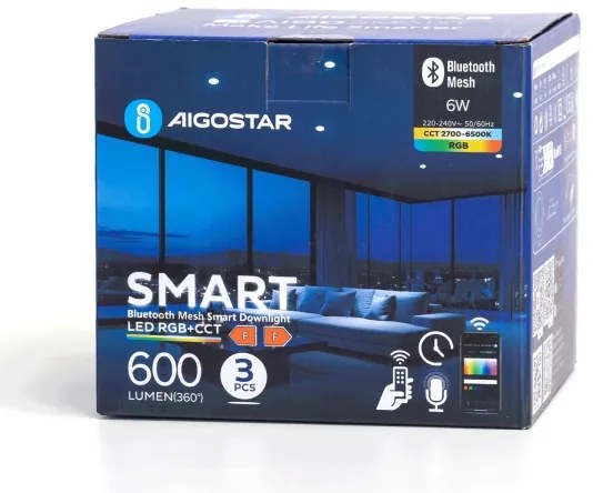 Aigostar-SET 3xLED RGBW Lampada da incasso dimmerabile MESH 6W/230V 2700K-6500K diametro 11,5cm