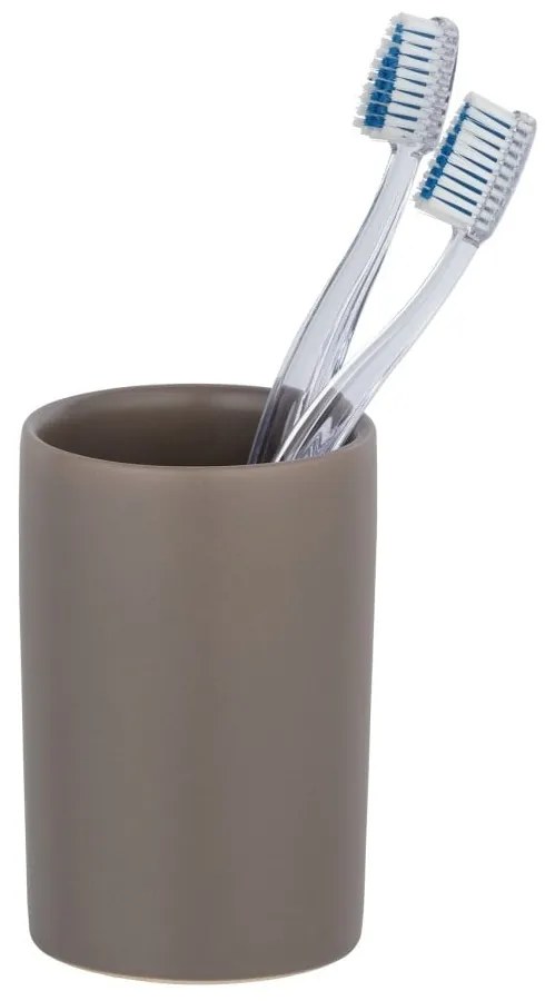 Tazza in ceramica marrone per spazzolini da denti Polaris - Wenko