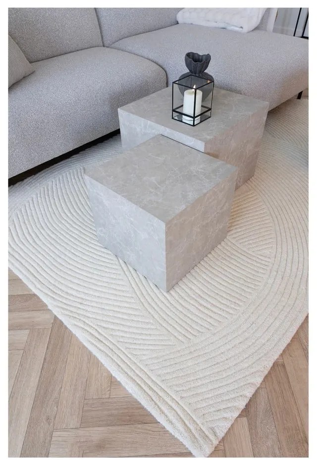 Tappeto in lana color crema tessuto a mano 160x230 cm Pune - House Nordic