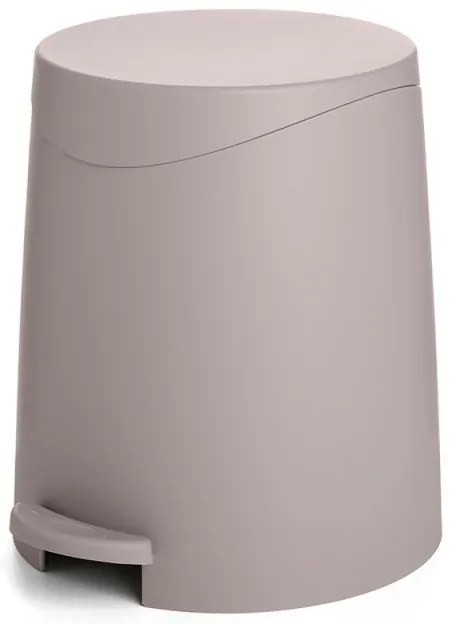 Pattumiera da bagno con pedale 3lt tortora opaca in plastica