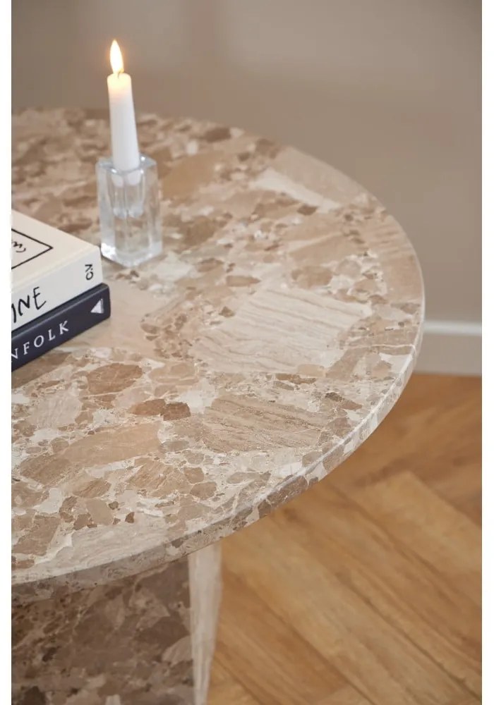 Tavolino rotondo in marmo marrone chiaro ø 80 cm Naxos - Actona