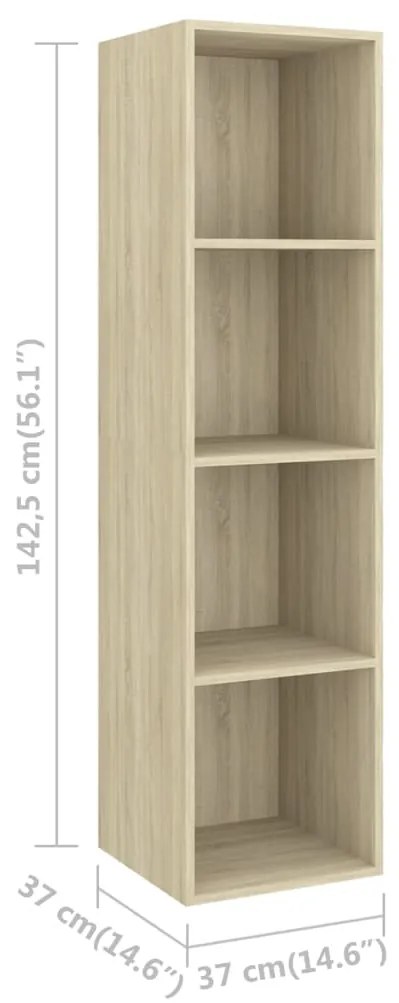 Mobile tv a parete 4 pz rovere sonoma in truciolato