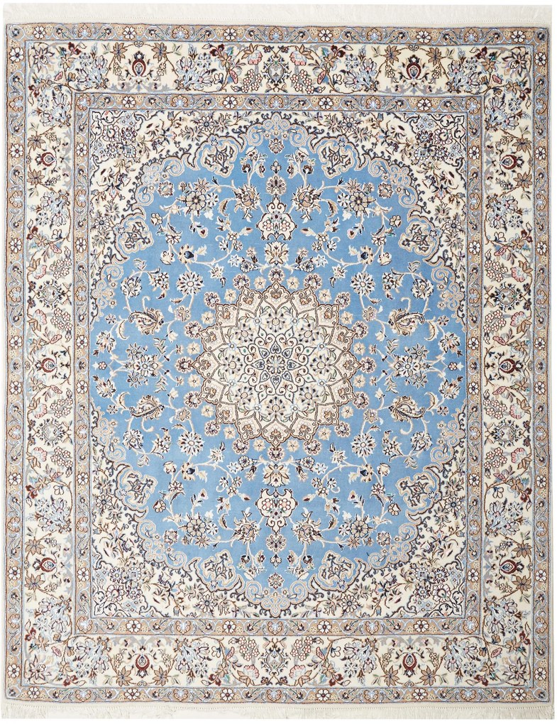 Nain Tappeto persiano 240 x 200 Blu (Iran) Annodato A Mano