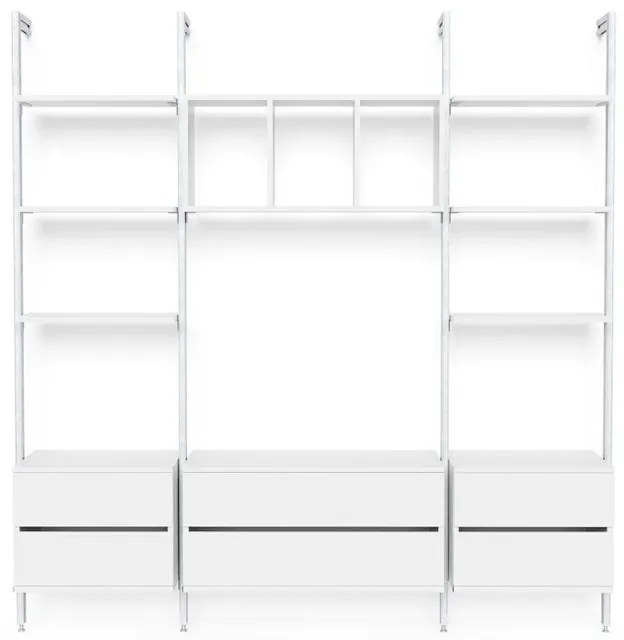 Kit cabina armadio PROJECT KIT LIVING 210X50 CM CLASSIC in alluminio 217.5 x 220 x 50 cm bianco/anodizzato