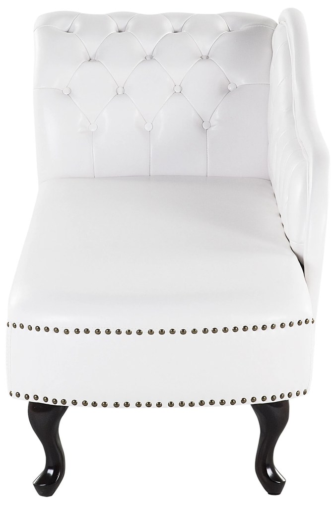 Chaise longue vintage sinistra in pelle sintetica bianca NIMES Beliani