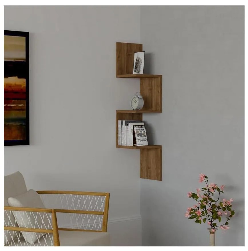 Mensola angolare ZIKZAK 105,5x25 cm marrone