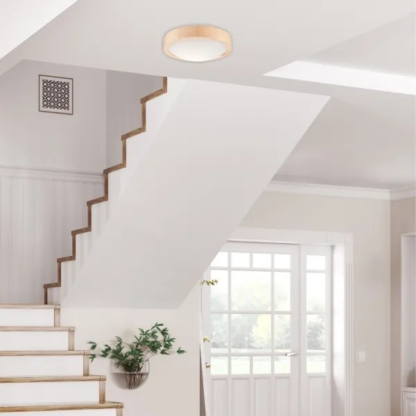 Plafoniera NATURAL SLIM 1xE27/60W/230V ø 27 cm pino