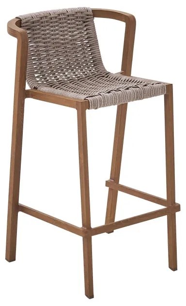 Sedia da giardino in alluminio Gaia NATERIAL, seduta in vimini marrone