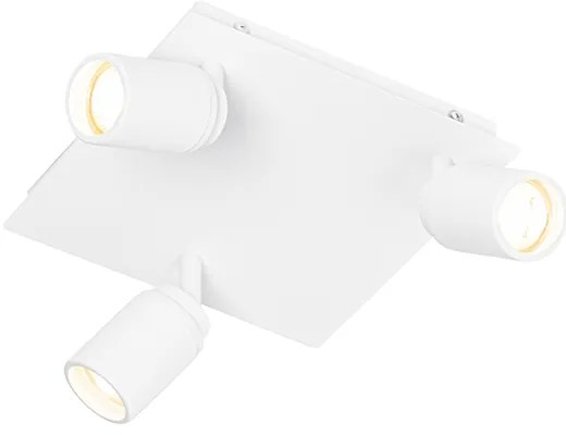 Faretto da bagno moderno bianco quadrato 3 luci IP44 - Ducha