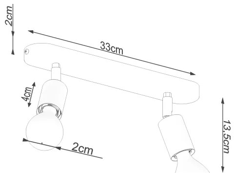Sollux SL.1121 - Faretto FORNES 2xE27/60W/230V nero
