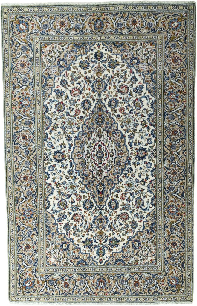 Kashan Tappeto 200 x 300 Beige (Iran) Annodato A Mano