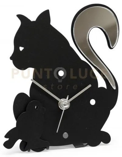 Orologio kat decorato nero in ferro e polimetilmetacrilato specchai...