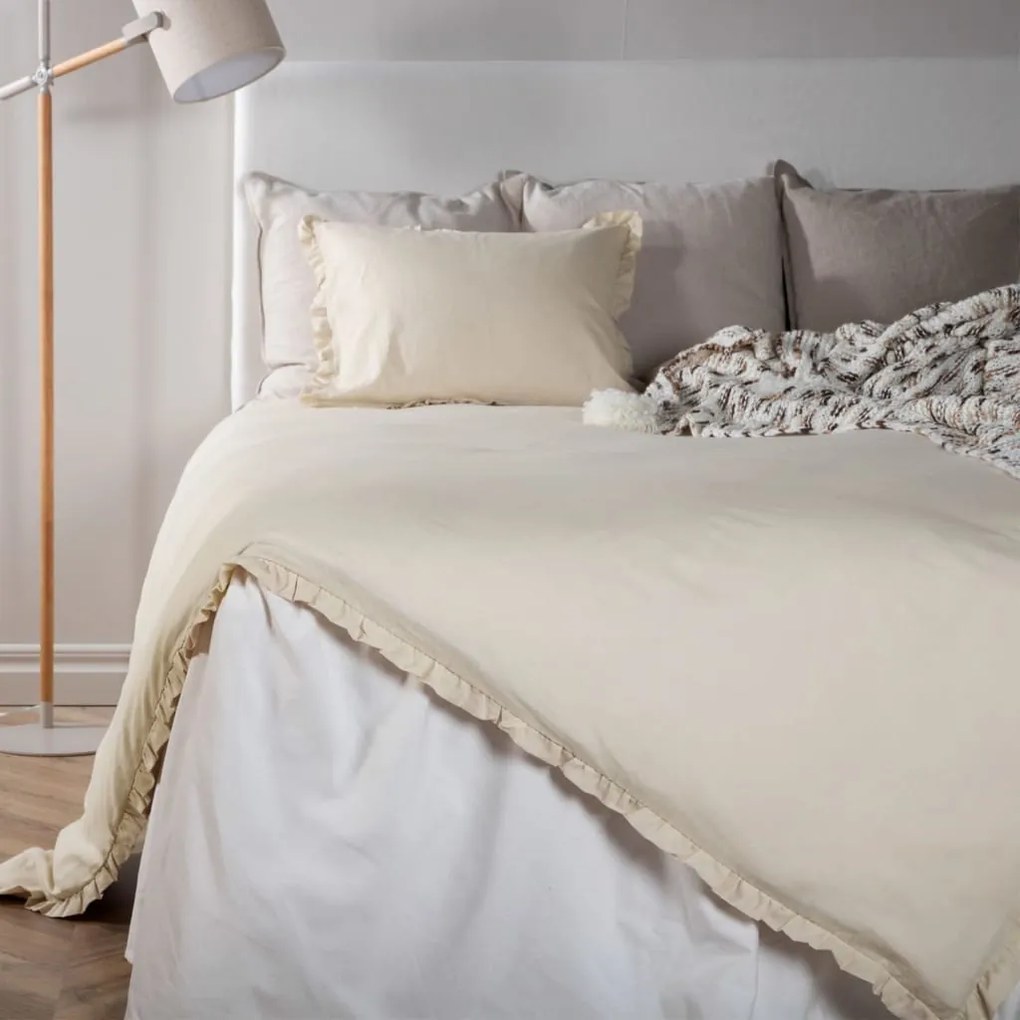 Set Da Letto Lias 200x150 Cm Cotone Beige /