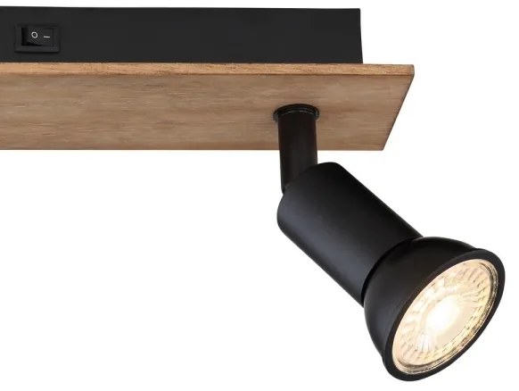 Globo 57998-2W - Luce Spot DREW 2xGU10/35W/230V legno/nero