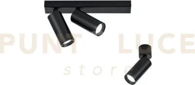 Spot plauto nero in acciaio e alluminio 1 luce attacco gu10 mini 40...
