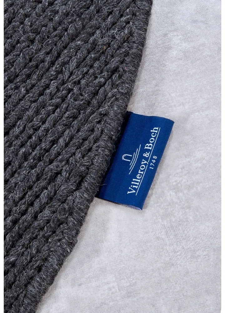 Tappeto rotondo grigio scuro in lana tessuto a mano ø 160 cm Francois - Villeroy&Boch