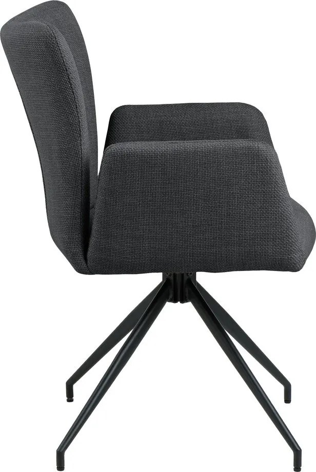 Set di sedie da pranzo grigio scuro in imbottito con braccioli 2 pz Laura – Actona