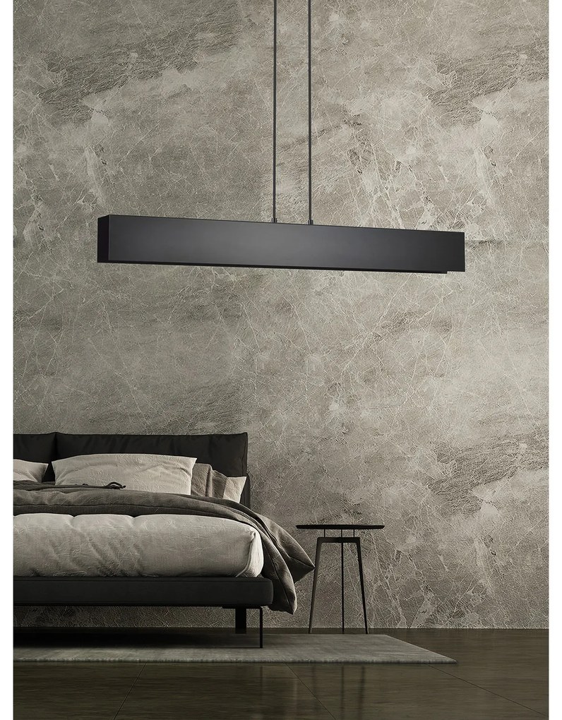 Lampadario Moderno 4 Luci Hachiman In Acciaio Nero