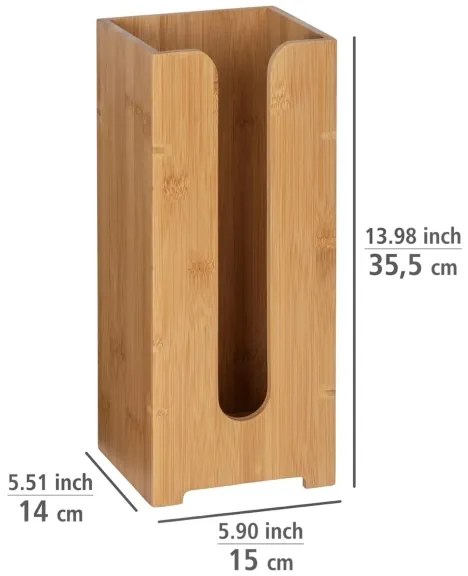 WENKO 24749100 - Porta rotolo per carta igienica BAMBUSA 15x35,5 cm marrone