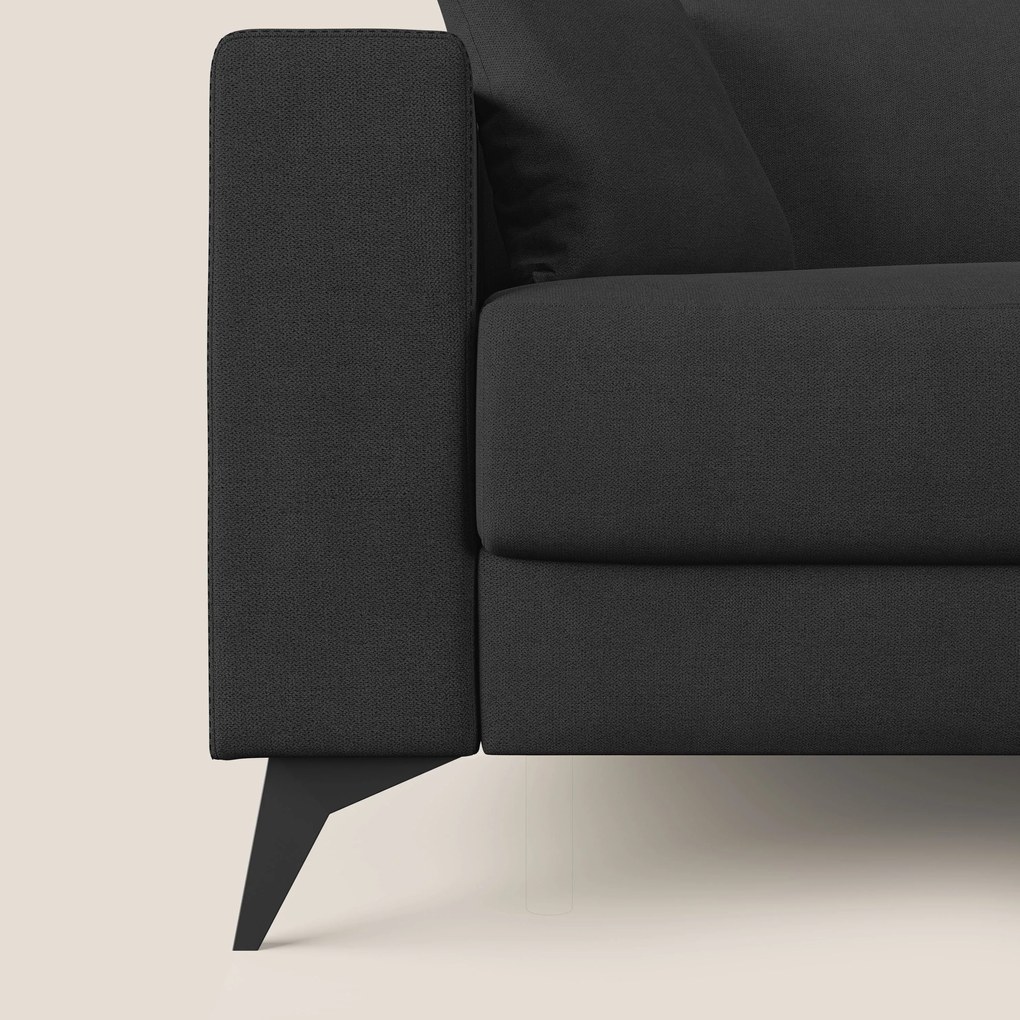 Pegaso divano letto angolare con poggiatesta reclinabili e rivestimento impermeabile T02 nero