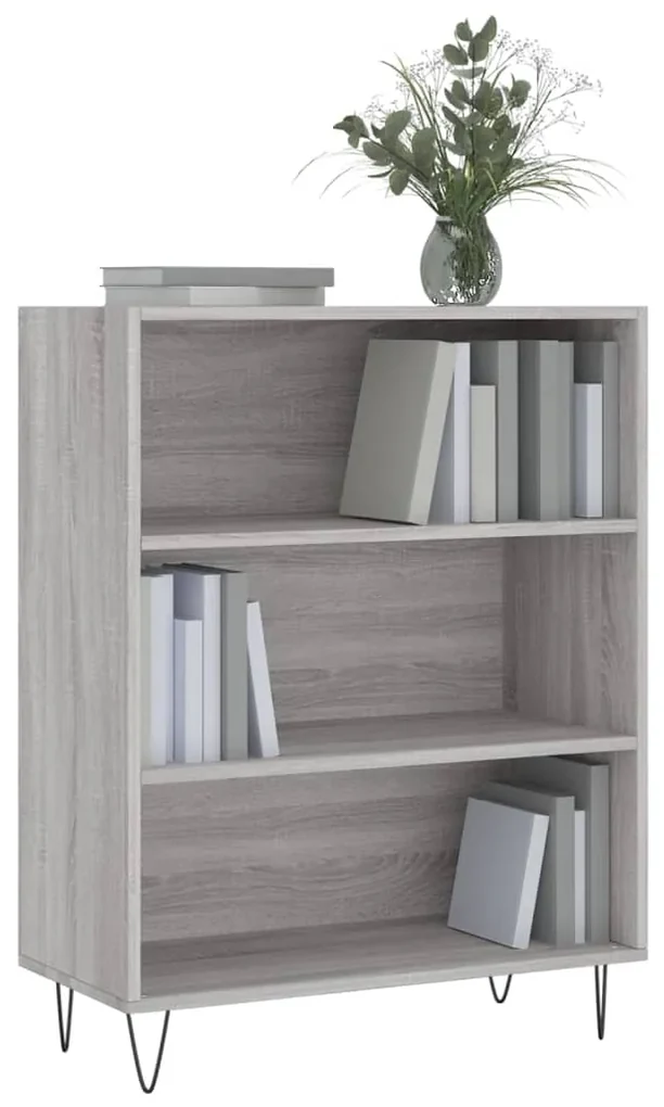 Libreria grigio sonoma 69,5x32,5x90 cm in legno multistrato