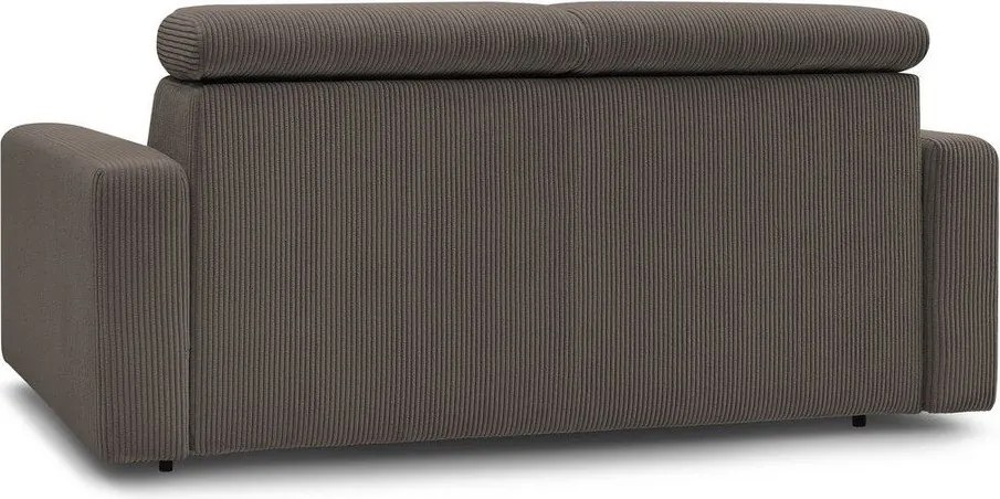 Divano grigio/marrone allungabile con rivestimento in velluto a coste 195 cm Monaco – Bobochic Paris