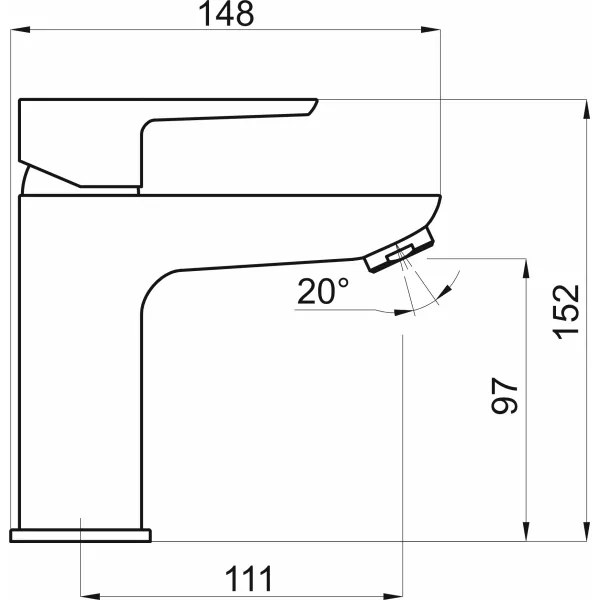 Novaservis - Rubinetto del lavandino METALIA ECO 15,2 cm opaco nero