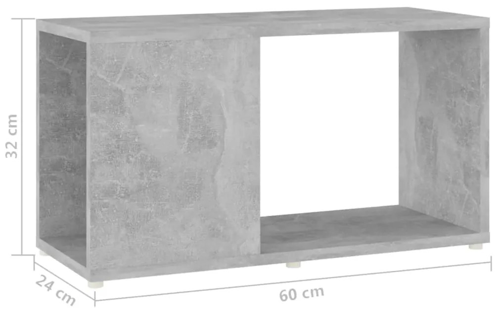 Mobile TV Grigio Cemento 60x24x32 cm in Truciolato