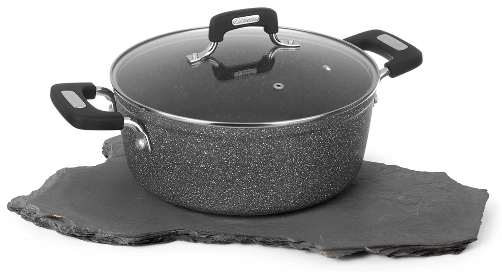 Casseruola New Petra Dark da 26 cm, con coperchio