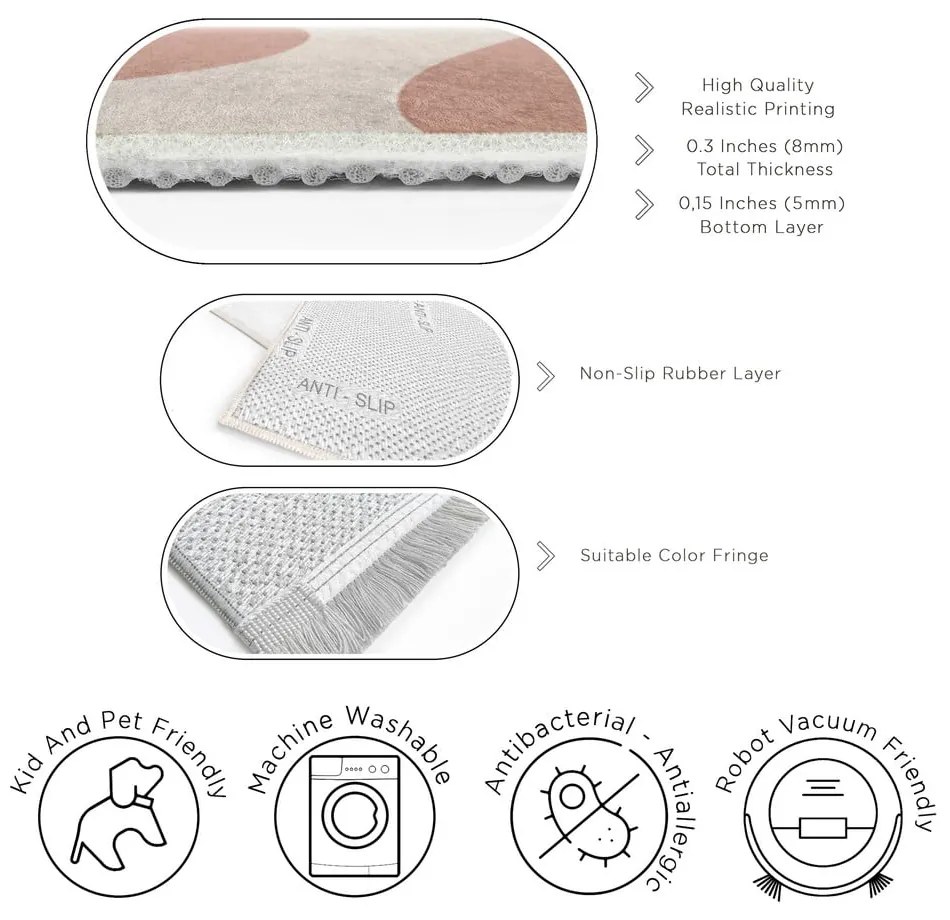 Tappeto rosa lavabile 120x180 cm Strawberry Latte – Mila Home