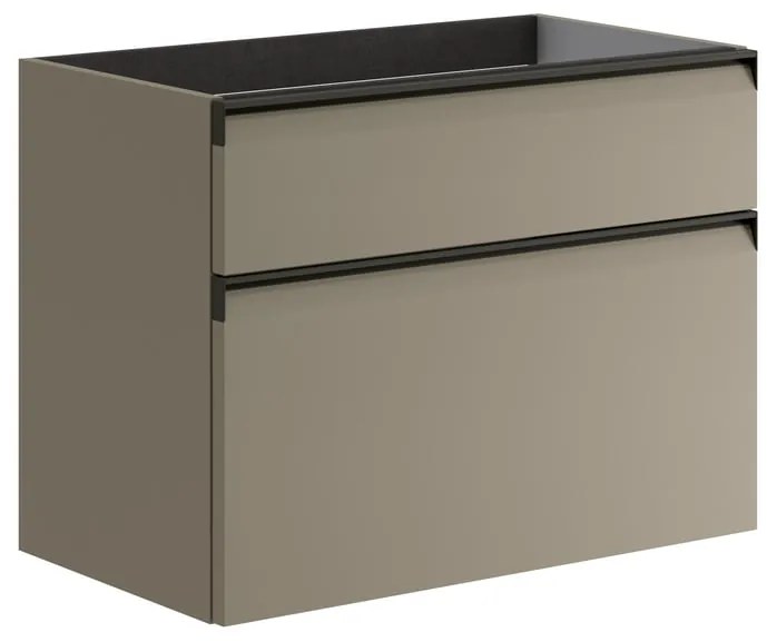 Mobile da bagno sotto lavabo Fusion marrone opaco L 79.5 x H 60 x P 45.5 cm 2 cassetti, lavabo non incluso