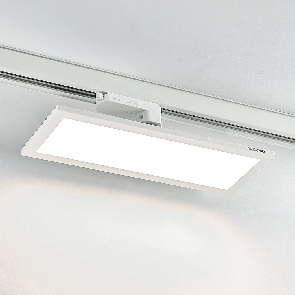 Arcchio Pannello LED trifase bianco 4000 K Hairis, Bianco / Opale, Studio / Ufficio, Plastica, Moderno