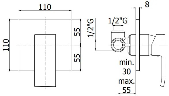 Paffoni Level Lec010 miscelatore doccia incasso con piastra in ABS cromo