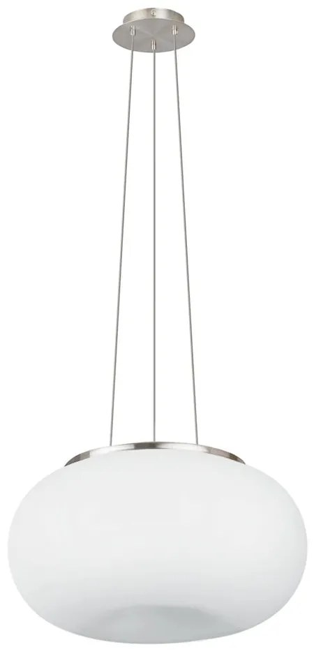 Lampadario bianco/argentato con paralume in vetro ø 37,5 cm OPTICA – EGLO