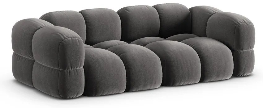 Divano grigio con rivestimento in velluto 250 cm Loretto – Cosmopolitan Design