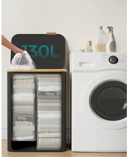 Cesto porta biancheria TATE nero