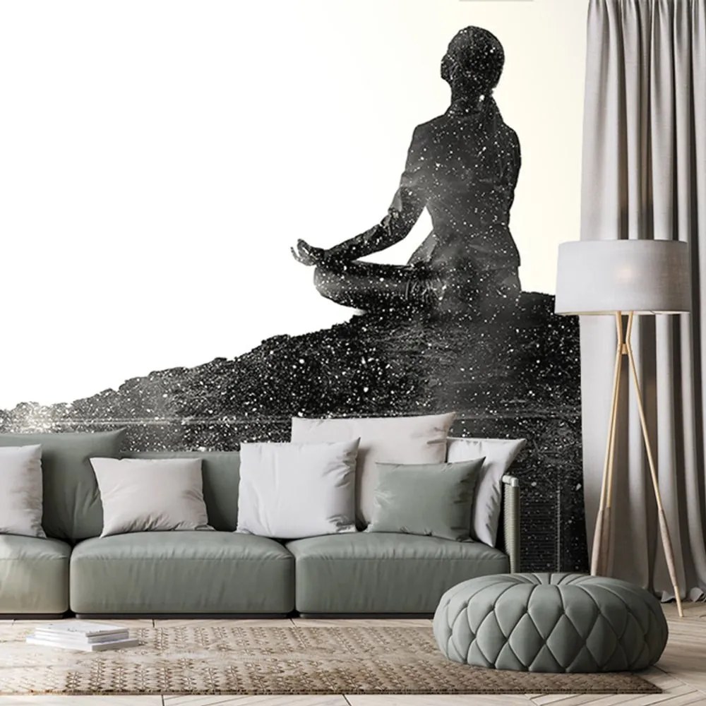 Carta da parati – Meditazione femminile in bianco e nero