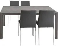 Tavolo moderno grigio cemento allungabile 110x70