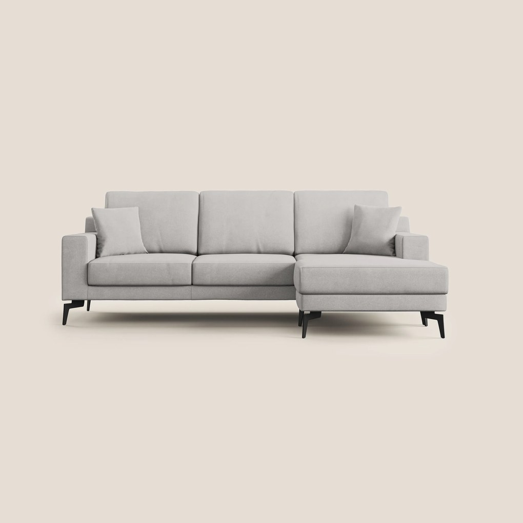 Prestige divano angolare reversibile in microfibra smacchiabile T11 grigio chiaro