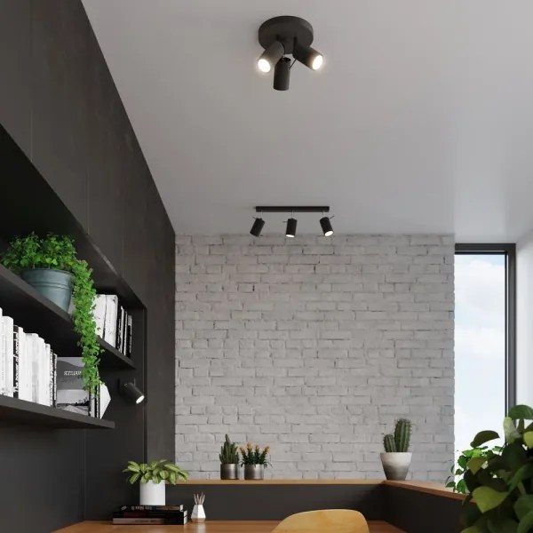 Sollux SL.1016 - Faretto RING 3xGU10/10W/230V nero